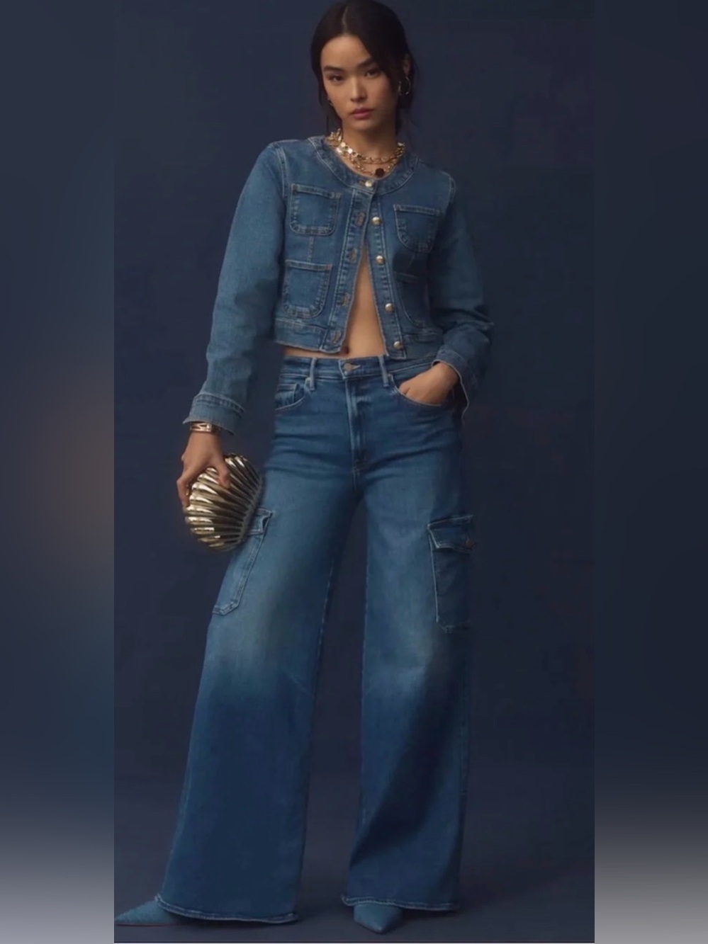 MOTHER The Undercover Cargo Sneak Opposites Attract Denim Jeans Size 30